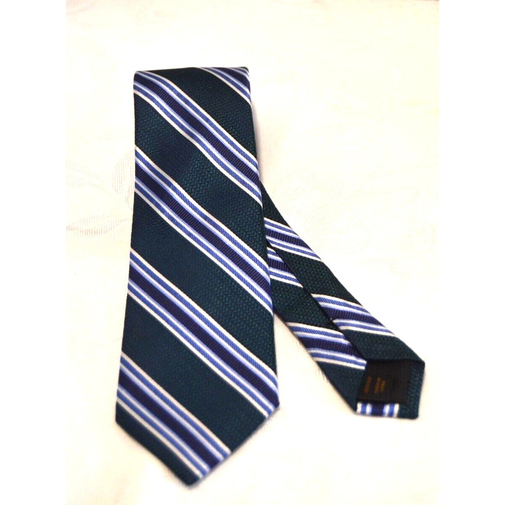 Jos. A. Bank Reserve Men's Tie 100% Silk Blue/Green Stripe